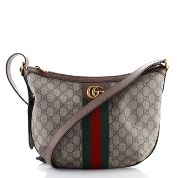 Gucci Ophidia Half Moon Hobo GG Coated Canvas Small