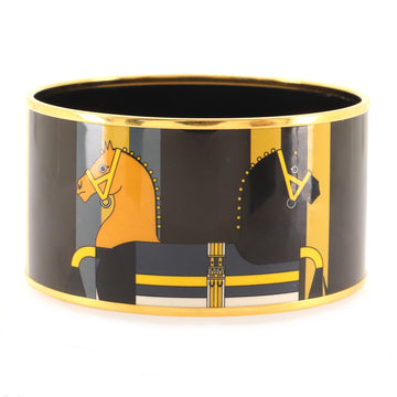 Hermes Bangle Bracelet Printed Enamel Extra Wide