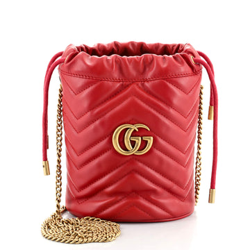 Gucci GG Marmont Bucket Bag Matelasse Leather Mini
