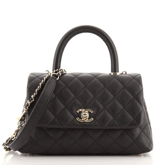 Chanel Coco Top Handle Bag Quilted Caviar Mini