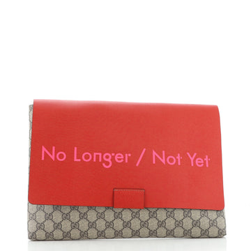 Gucci Envelope Clutch Printed GG Coated Canvas and Leather Large