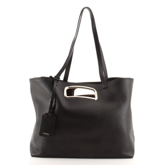 Prada Cut-Out Handle Tote City Calfskin Medium
