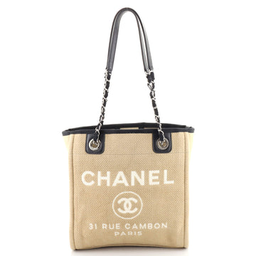 Chanel North South Deauville Tote Canvas Small