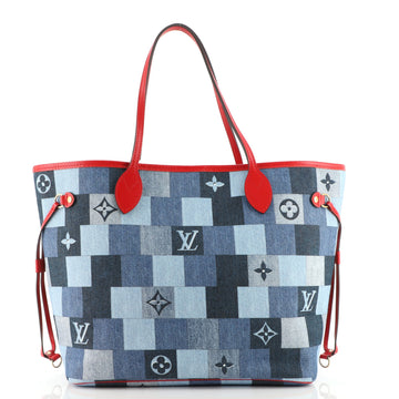 Louis Vuitton Neverfull Tote Damier and Monogram Patchwork Denim MM
