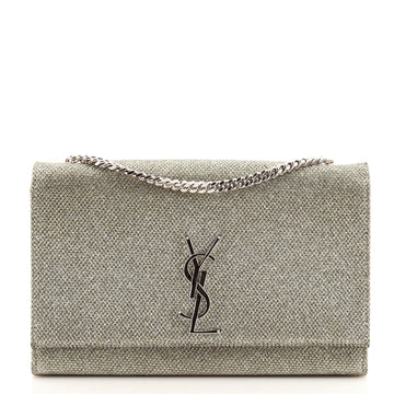 Saint Laurent Classic Monogram Wallet on Chain Glitter Lurex