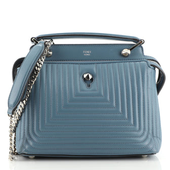 Fendi DotCom Click Top Handle Bag Quilted Leather Small