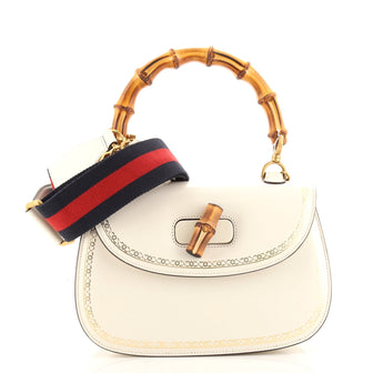Gucci Bamboo Web Top Handle Bag Printed Leather Medium
