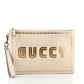 Gucci Wristlet Clutch Limited Edition Printed Leather