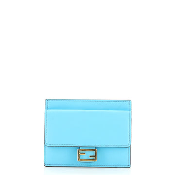 Fendi Flap Card Holder Embossed Zucca Leather