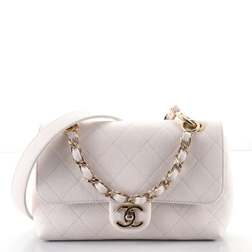 Chanel City Walk Flap Bag Quilted Caviar Small