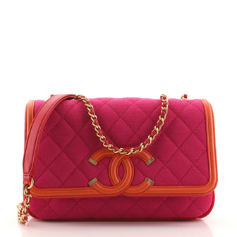 Chanel Filigree Flap Bag Quilted Jersey Small