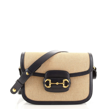 Gucci 1955 Horsebit Shoulder Bag Canvas and Leather Small