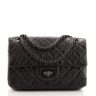 Chanel So Black Reissue 2.55 Flap Bag Quilted Aged Calfskin Mini
