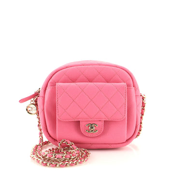 Chanel CC Day Camera Case Quilted Caviar Small
