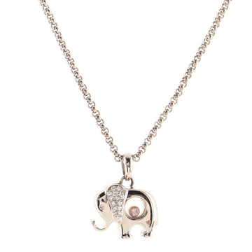 Chopard Happy Elephant Pendant Necklace 18K White Gold with Diamonds