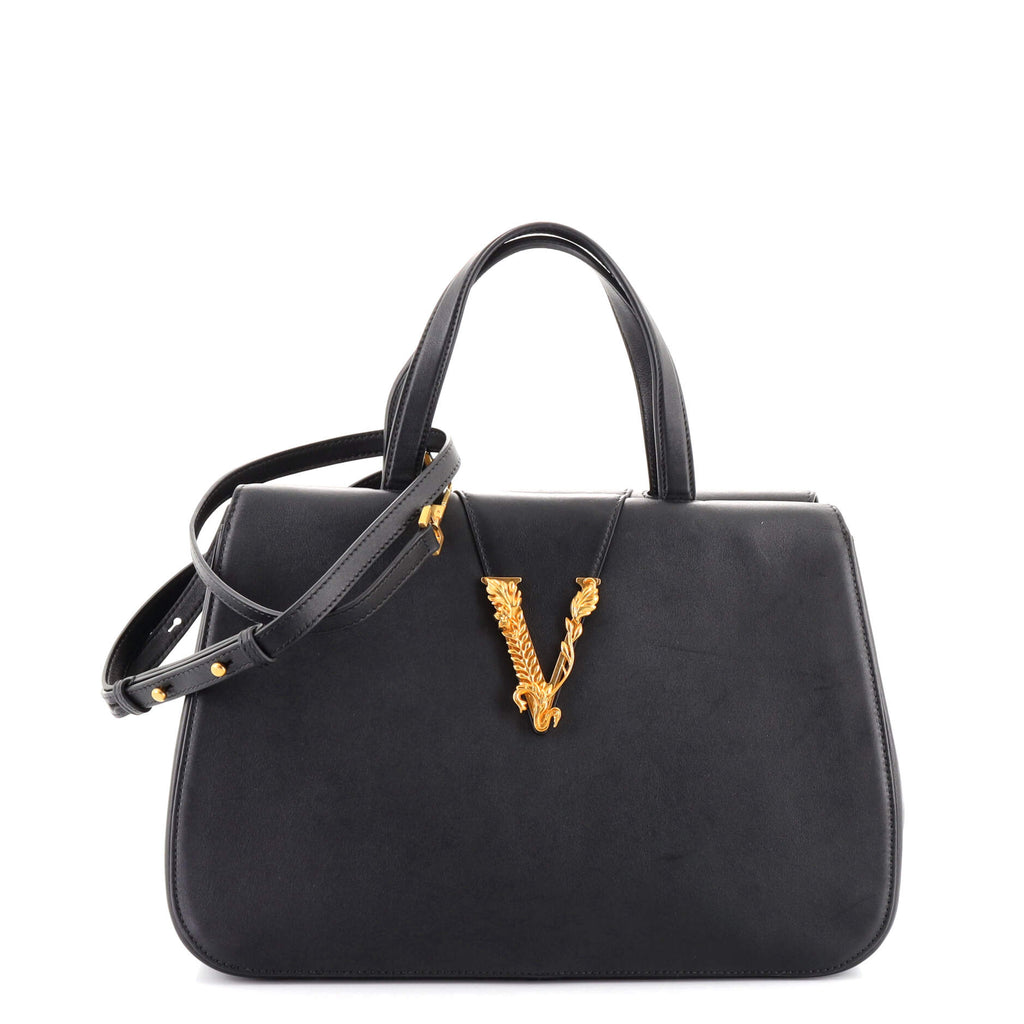 Versace Virtus Tote Leather Black 10322544
