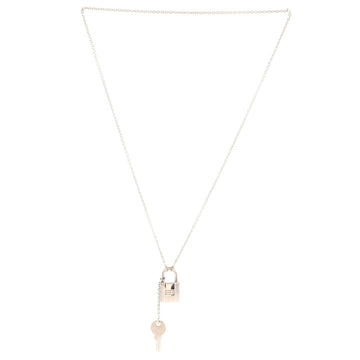 Hermes Cadenas Key Pendant Necklace 18K White Gold