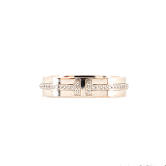 Tiffany & Co. T Two Ring 18K White Gold and Diamonds Narrow