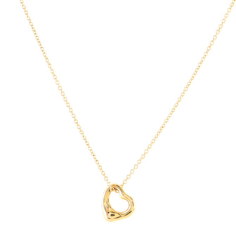 Tiffany & Co. Elsa Peretti Open Heart Pendant Necklace 18K Rose Gold 11mm
