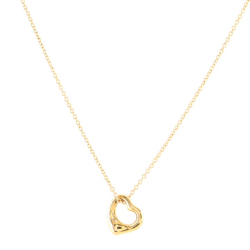 Tiffany & Co. Elsa Peretti Open Heart Pendant Necklace 18K Rose Gold 11mm