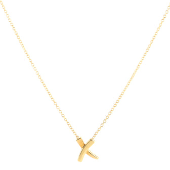 Tiffany & Co. Paloma Picasso Graffiti X Pendant Necklace 18K Yellow Gold Small