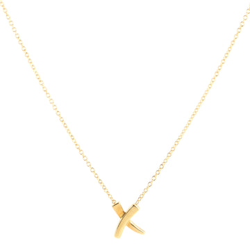 Tiffany & Co. Paloma Picasso Graffiti X Pendant Necklace 18K Yellow Gold Small
