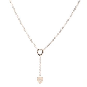 Cartier Mon Amour Heart Lariat Necklace 18K White Gold with Diamond