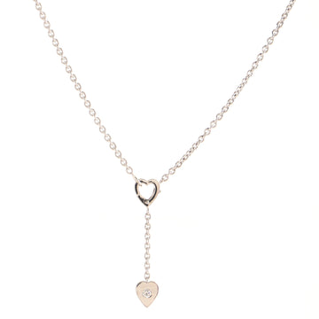 Cartier Mon Amour Heart Lariat Necklace 18K White Gold with Diamond