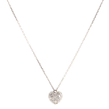 Cartier Heart Pendant Necklace 18K White Gold and Diamonds