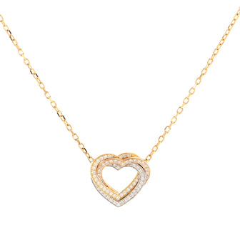 Cartier Trinity de Cartier Heart Pendant Necklace 18K Tricolor Gold with Pave Diamonds