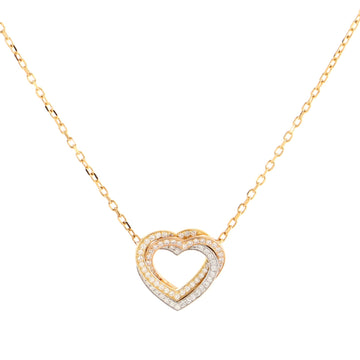 Cartier Trinity de Cartier Heart Pendant Necklace 18K Tricolor Gold with Pave Diamonds