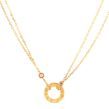 Cartier Love Pendant Necklace 18K Rose Gold with Pink Sapphire and Diamond