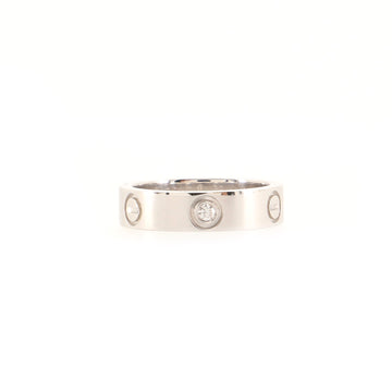Cartier Love 3 Diamonds Band Ring 18K White Gold with Diamond