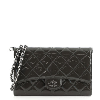 Chanel Wallet on Short Chain Quilted Patent