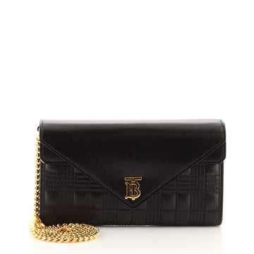 Burberry Hannah TB Wallet on Chain Quilted Leather