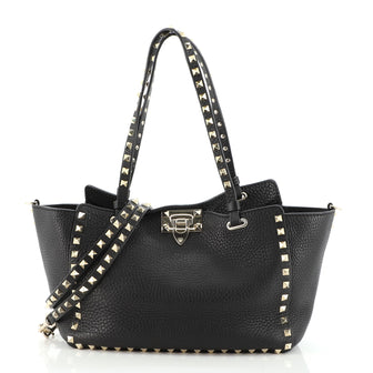 Valentino Rockstud Tote Pebbled Leather Small