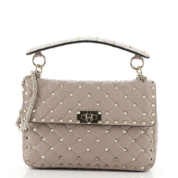 Valentino Rockstud Spike Flap Bag Quilted Leather Medium