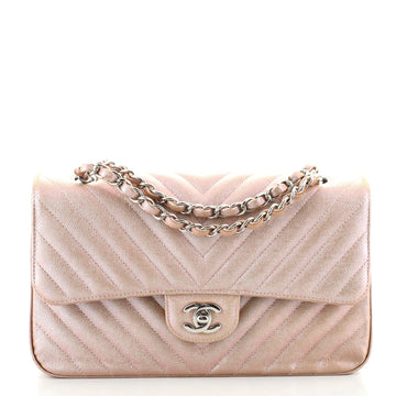 Chanel Classic Double Flap Bag Chevron Iridescent Caviar Medium