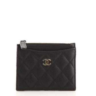 Chanel CC Zip Card Holder Quilted Caviar
