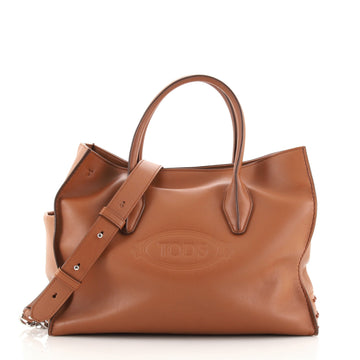 Tod's Alber Elbaz Piccola Shopping Tote Embossed Leather Medium