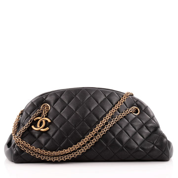 Chanel Just Mademoiselle Handbag Quilted Leather Medium