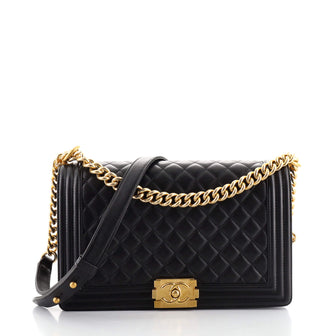 Chanel Boy Flap Bag Quilted Lambskin New Medium