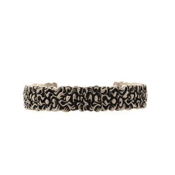 Gucci Lion Mane Cuff Bracelet Engraved Metal Medium
