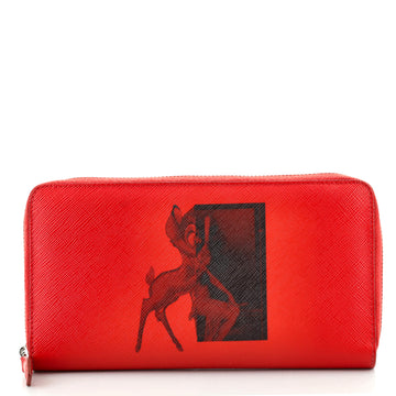 Givenchy Zip Around Wallet Printed Leather Long