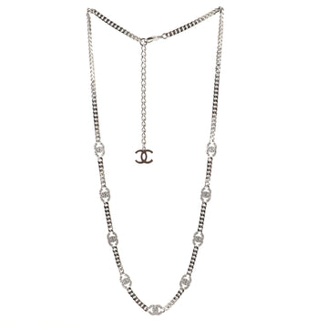 Chanel CC Station Chain Link Belt Ruthenium with Crystals