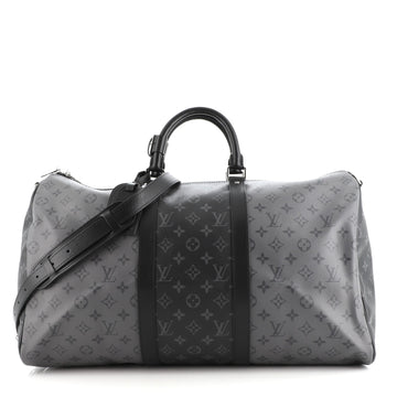 Louis Vuitton Keepall Bandouliere Bag Reverse Monogram Eclipse 50