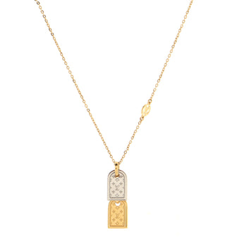 Louis Vuitton Nanogram Name Tag Pendant Necklace Metal