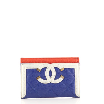Chanel Filigree Card Holder Quilted Caviar