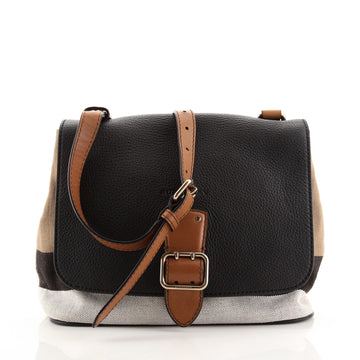 Burberry Shellwood Crossbody Bag House Check Canvas with Leather Small