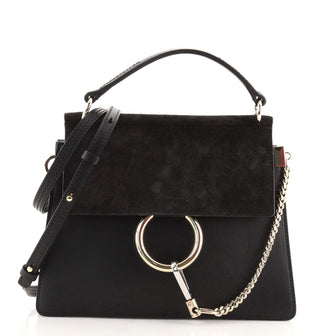 Chloe Faye Top Handle Bag Leather and Suede Small